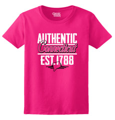 Connecticut State - Map Printed Missy Fit T-Shirt