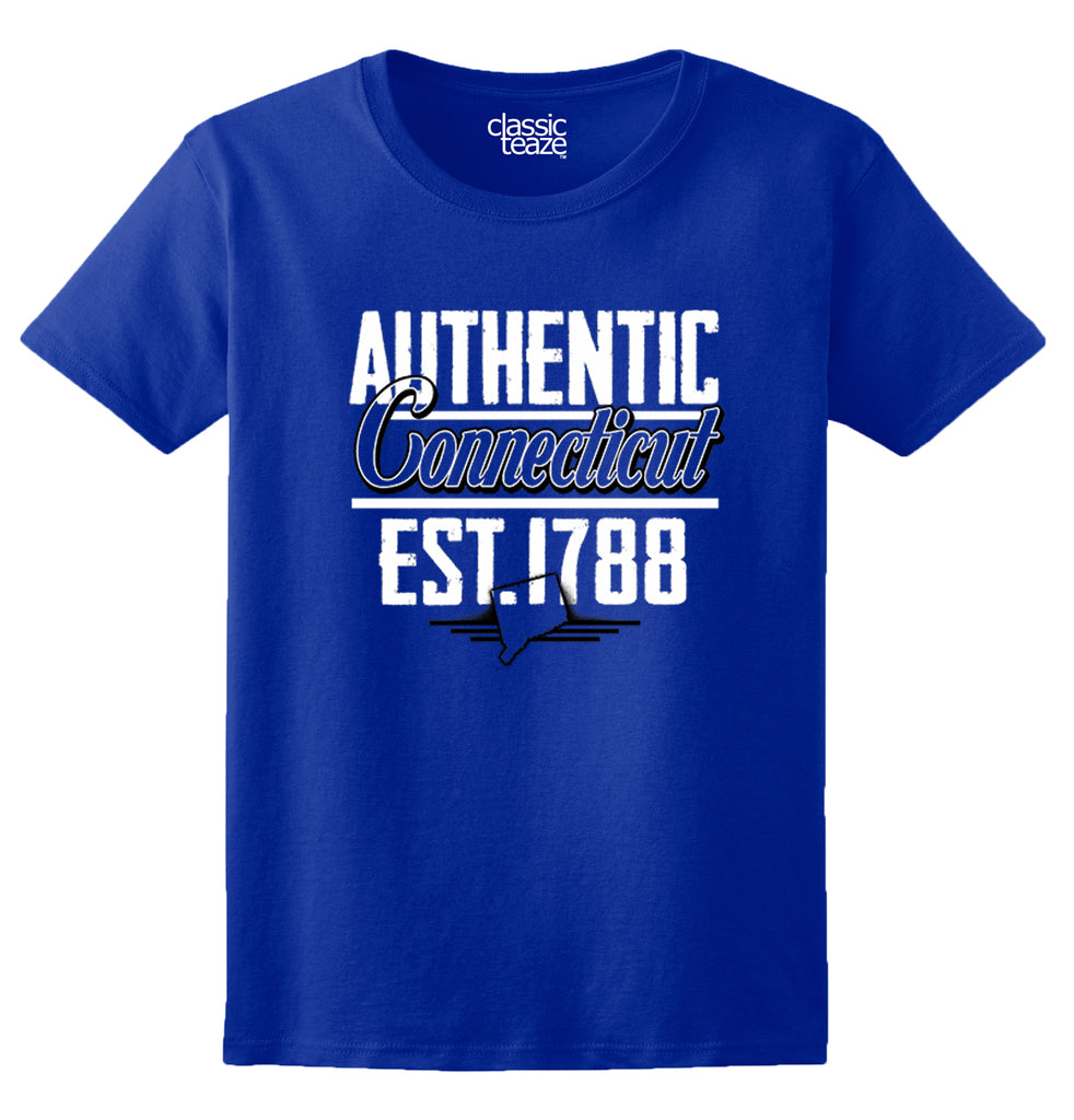 Connecticut State - Map Printed Missy Fit T-Shirt