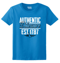 Delaware State - Map Printed Missy Fit T-Shirt