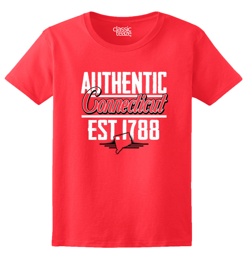 Connecticut State - Map Printed Missy Fit T-Shirt