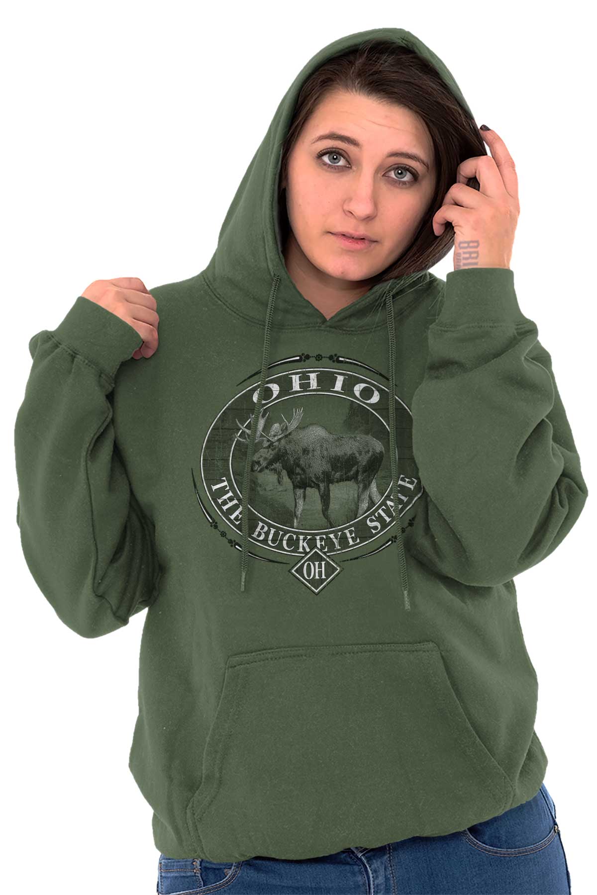 Ohio Heavy Blend Hoodie The Buckeye State Established 1803