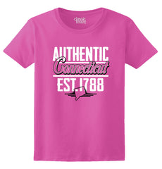 Connecticut State - Map Printed Missy Fit T-Shirt