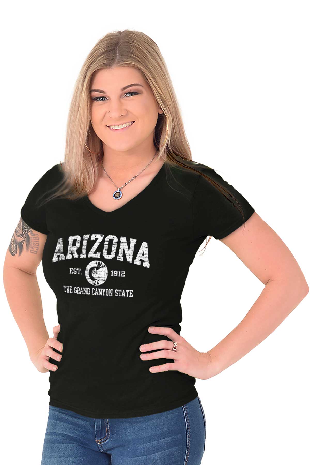 arizona v neck tee juniors