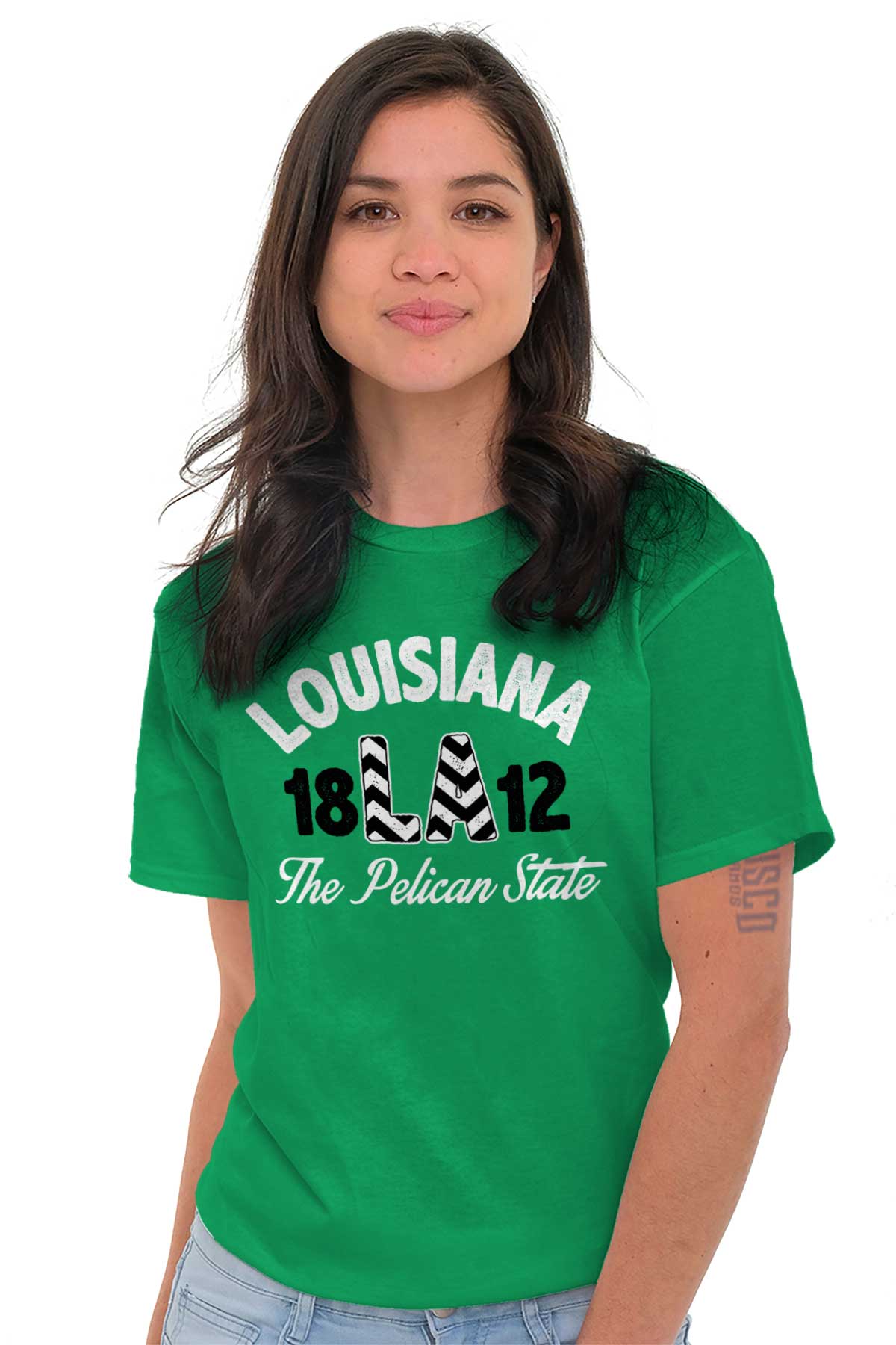 Brisco USA Louisiana State - Chevron Printed T-Shirt Royal / Medium
