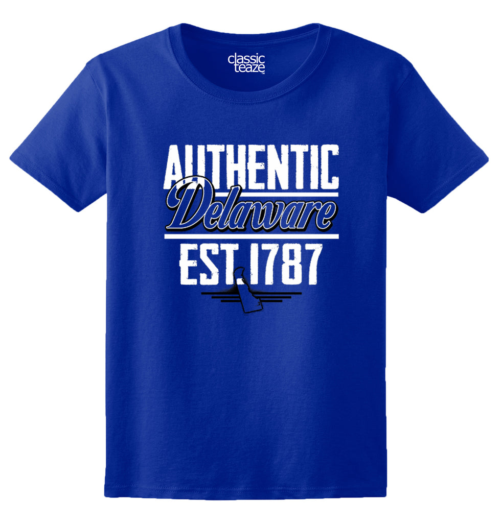 Delaware State - Map Printed Missy Fit T-Shirt