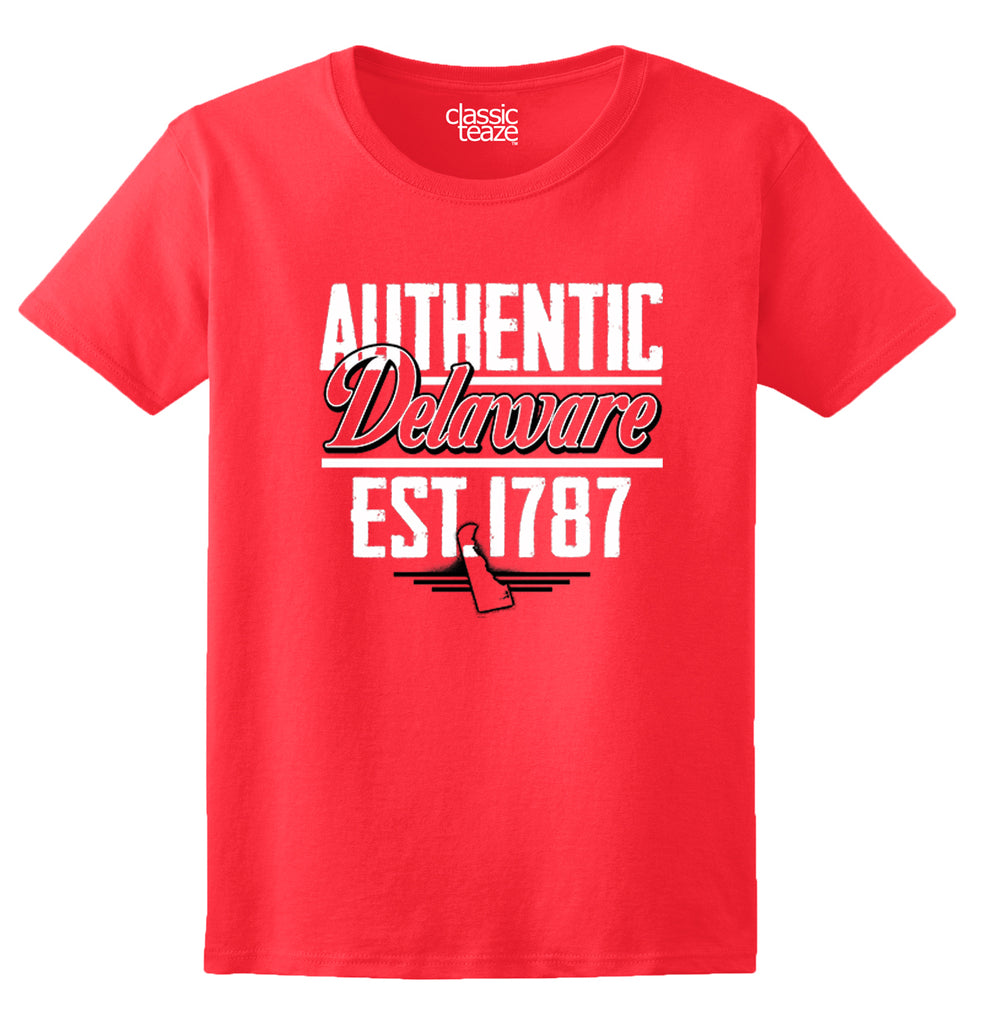 Delaware State - Map Printed Missy Fit T-Shirt