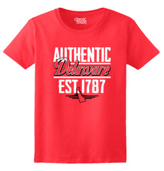 Delaware State - Map Printed Missy Fit T-Shirt