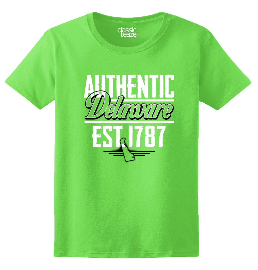 Delaware State - Map Printed Missy Fit T-Shirt