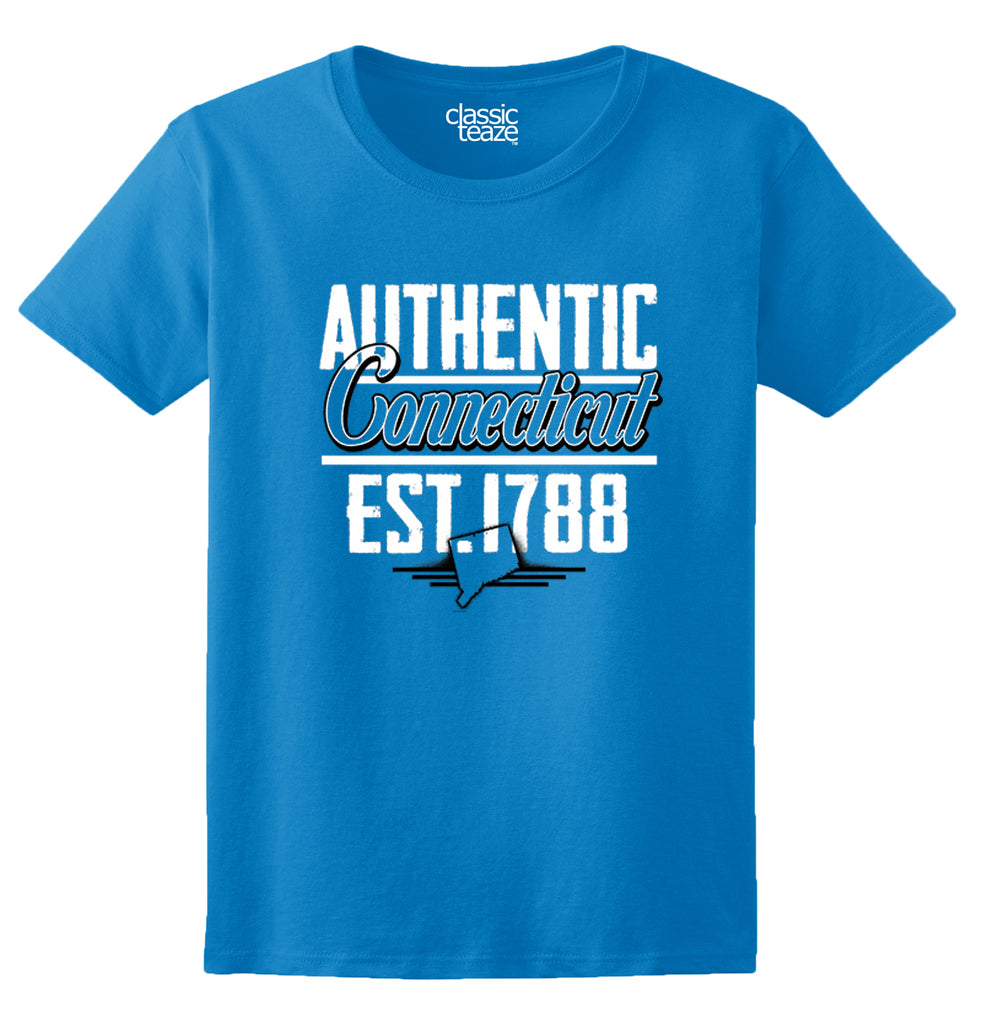 Connecticut State - Map Printed Missy Fit T-Shirt