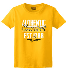 Connecticut State - Map Printed Missy Fit T-Shirt